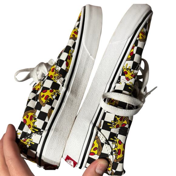 201. Vans Youth Size 3.5 Sneakers – Pizza Print Checkered - Picture 4 of 7